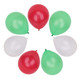 10" Helium-Quality Latex Plain Balloons - Green, White & Red